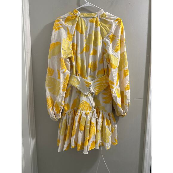 Acler Yellow and White Bastia Golden Leaves Dress - Picture 8 of 11